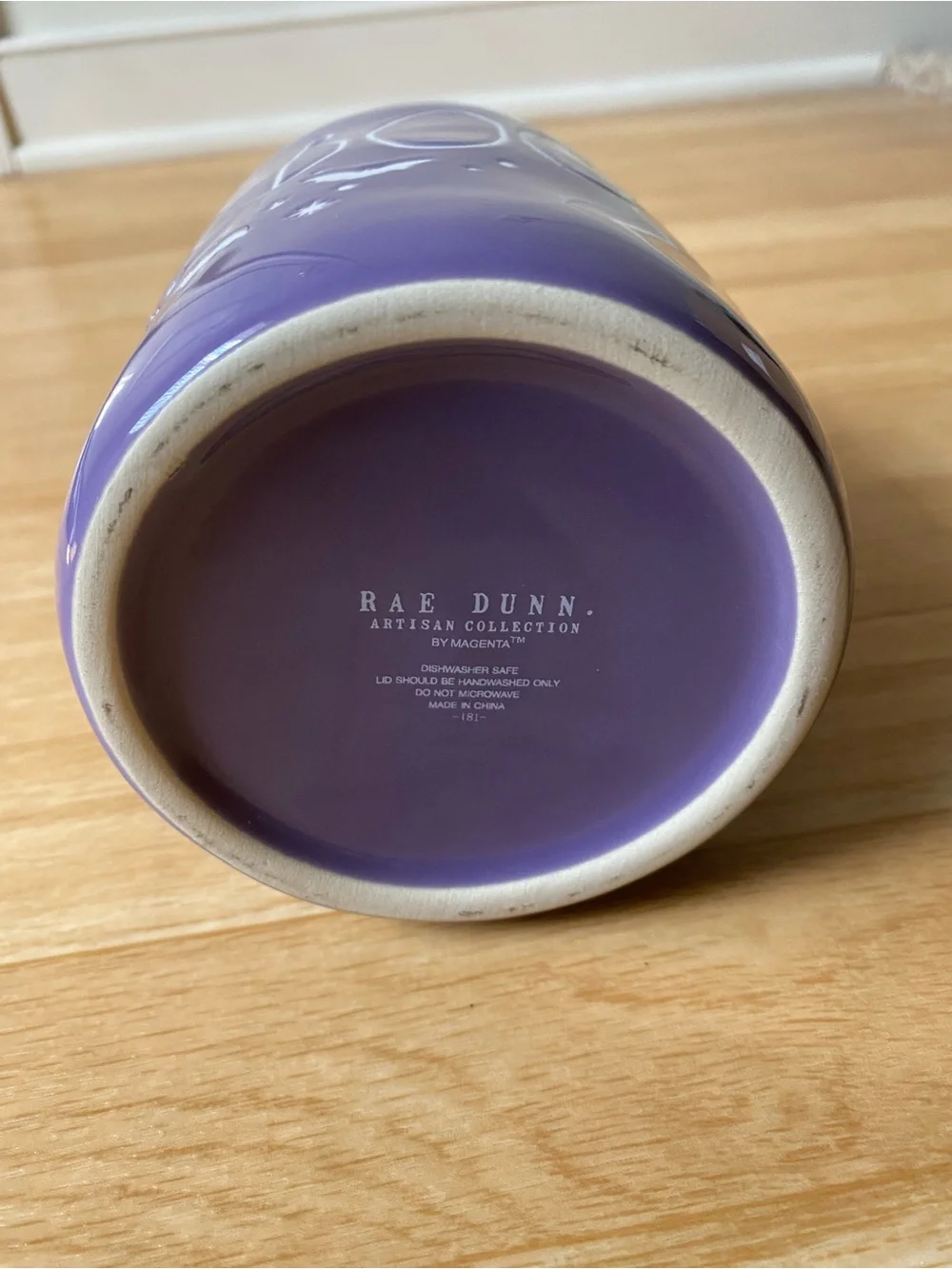 2024 Rae Dunn BOO baby ceramic Halloween canister featuring white bat and stars